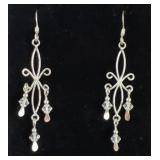 Signed Sterling Silver Dangle Earrings