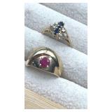 14K gold rings. Size 5. 6.6g