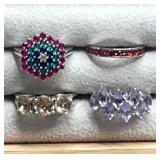 925 silver ring collection.  Size 5. 14g