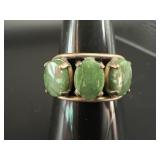Signed Burt Cassell 12K Gold Filled Jade Ring