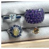 925 silver ring collection. Size 5. 14g