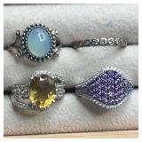 925 silver ring collection. Size 5. 15.9g