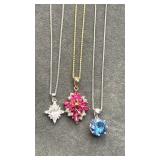 925 Silver Necklaces with Stones 14.8g