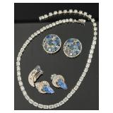 Weiss Rhinestone Choker & Earrings
