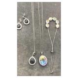 925 silver sets. Black necklace & drop earring