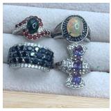 925 silver ring collection. Size 5. 19.3g