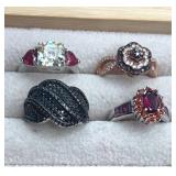 925 silver ring collection. Size 5. 15.6g