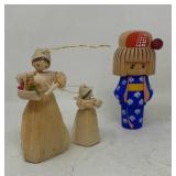 Corn Husk & Japanese Kokeshi Dolls 4-6ï¿½