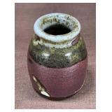 Studio Pottery Mini Vase Small Art Drip Glaze