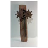 Antique Wooden Gear Wall-Mounted Mechanism 29x12