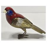 Glass & Metal Pheasant Figurine