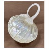 Signed Art Glass Pumpkin 2021 7in
