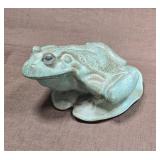 Small Copper with Patina Frog Statue