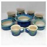 Signed Studio Pottery Serving & Tableware Set