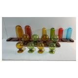 Antique Colored Glass Lightning Rod Globes
