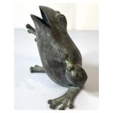 Vintage Brass Frog Sculpture