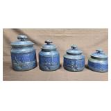 John Glick Blue Pottery Canister Set