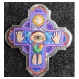 Sergio Bustamante Cross Form Brooch