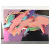 Mary Jane Schmidt Signed Large Abstract On Canvas