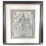 Framed Manjusri Buddhist Deity Art Print