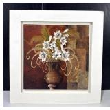 White Lily Vase Floral Print