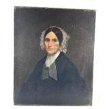 Early American Oil On Canvas Portrait 1800's Woman