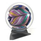 Rollin Karg Dichroic Art Glass Sculpture On Stand