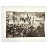 Photogravure W.H. Overend Naval Battle Print