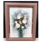 Pink Floral Bouquet Framed Painting
