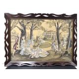 Framed Hand-Tinted Lockhard Garden Scene Print