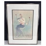 Robert Weil Signed Flutist Caricature Litho Print