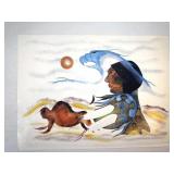Russell Noganosh Buffalo Child Signed Art Print