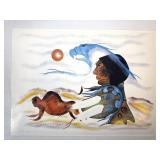 Russell Noganosh Buffalo Child Signed Art Print