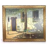 Impressionist Courtyard Scene Oil On Canvas Art