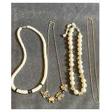Vintage Japan pearl/ beaded necklace, train and