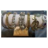 Mesh & stretchy gold and silver tone bracelets