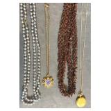 Long beaded necklaces 48"  w/ pocket watch