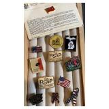 Ribbon & flag pins and other pins