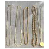Necklace collection, 16" chains. Gemini charm on