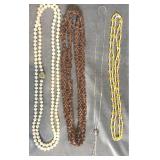 Silvertone 24" necklace and long beaded