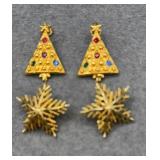 Avon Pierced Christmas trees & Lisner Clip