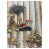 Train pins, charms & more