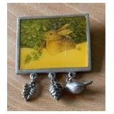 Marjorie Bastin Signed Pewter Pin