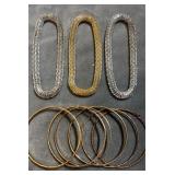 Mesh bracelets & gold tone bangles