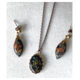 Necklace and Pierced Earrings 18" Chain