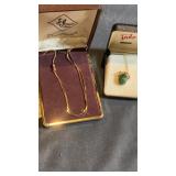 Genuine Jade 10KT gold filled 16" necklace and
