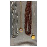 Long beaded necklaces 48"  w/ pocket watch