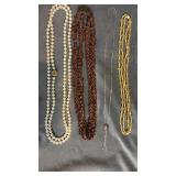 Silvertone 24" necklace and long beaded