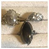 Rings-Black Oval is 925 8.6gr-sizes 6 & 6.5