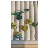 Scottish Thistle, shamrock and small dragon pins